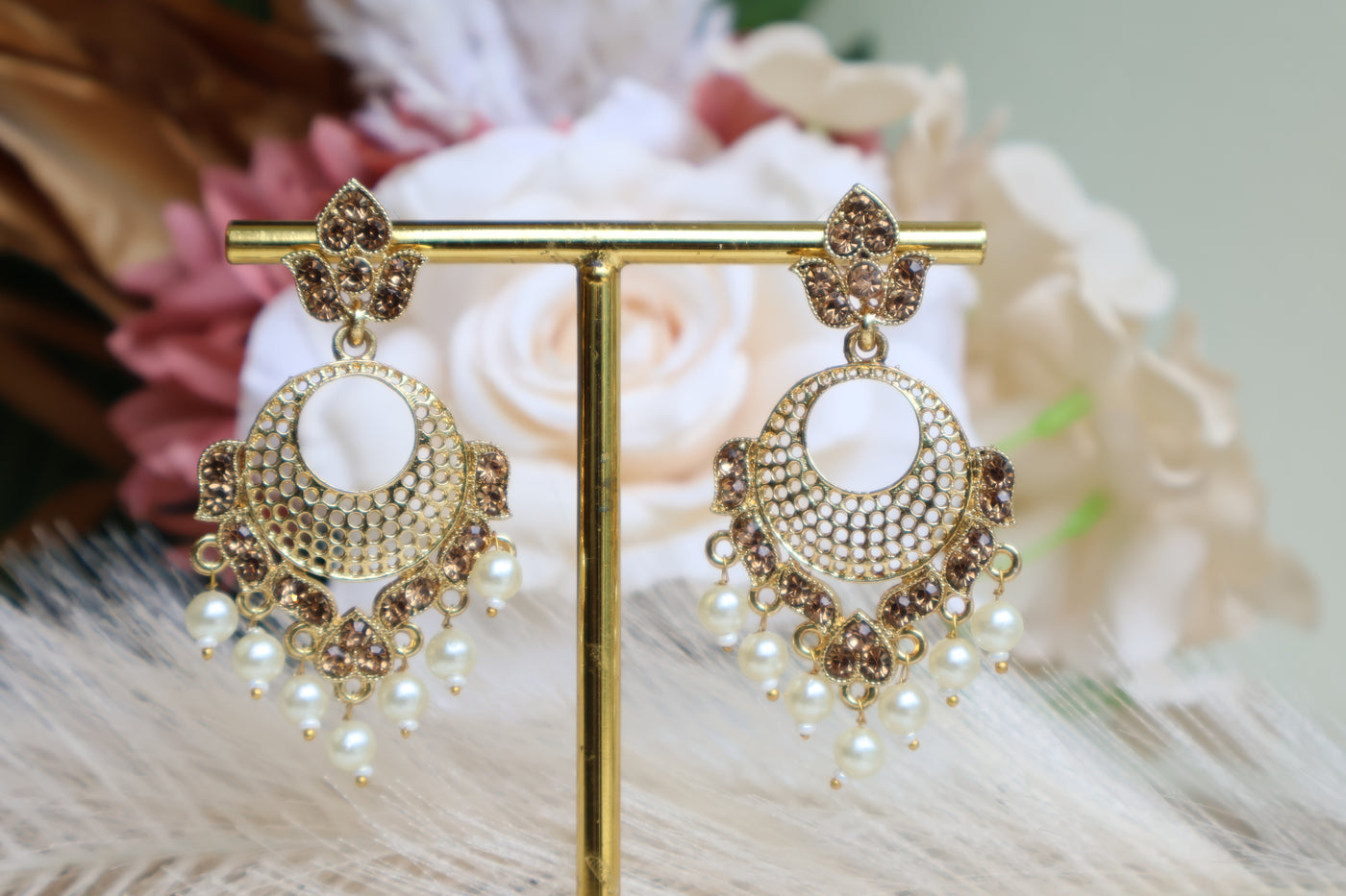 Light weight Earring with copper stones - Indian Secrets