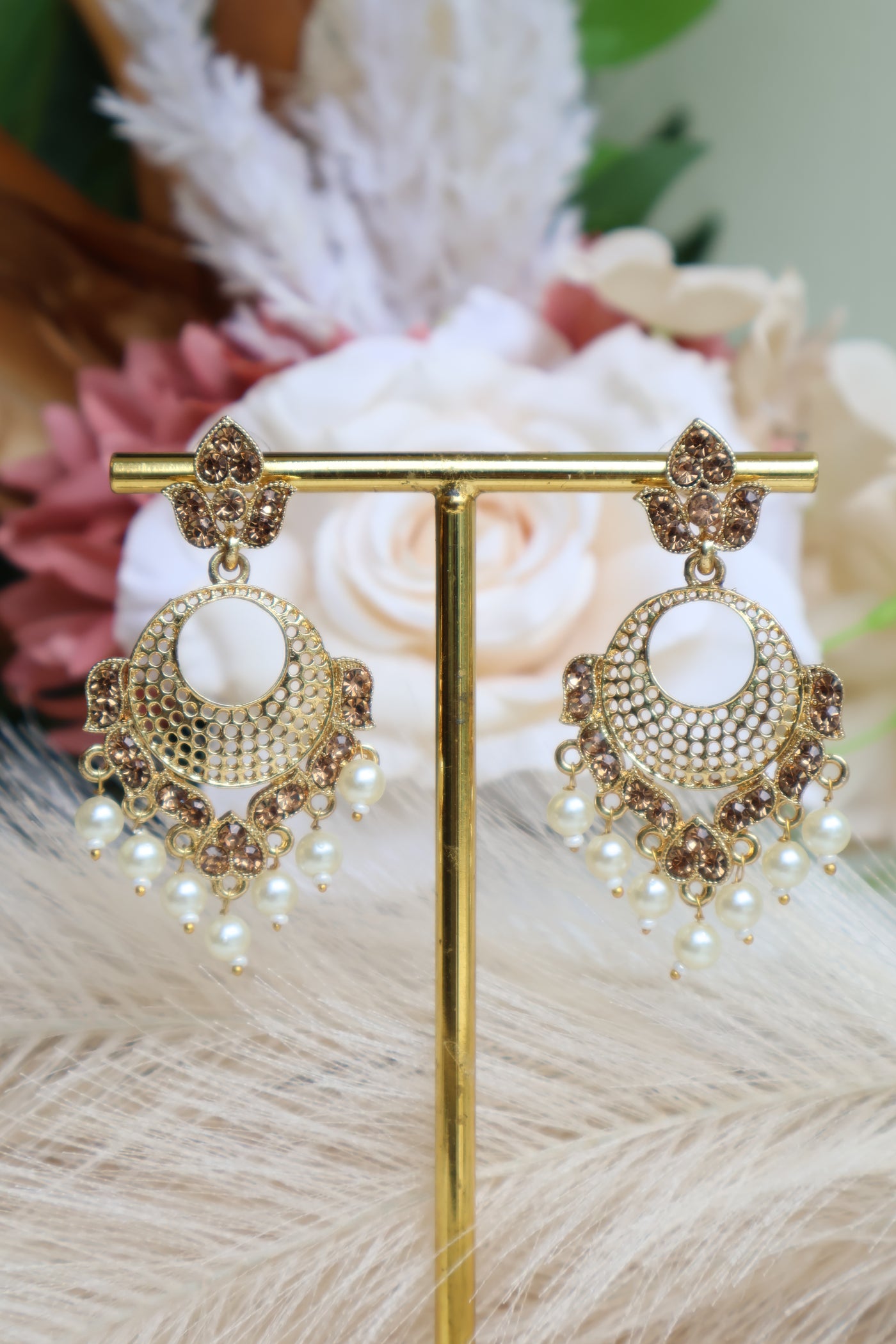 Light weight Earring with copper stones - Indian Secrets