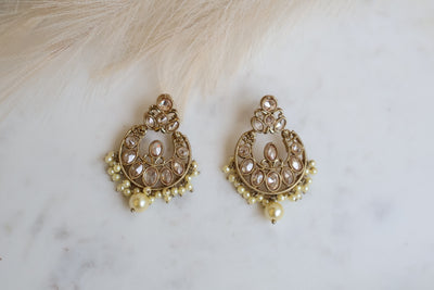 Champagne Pearl Gold Stud - Indian Secrets