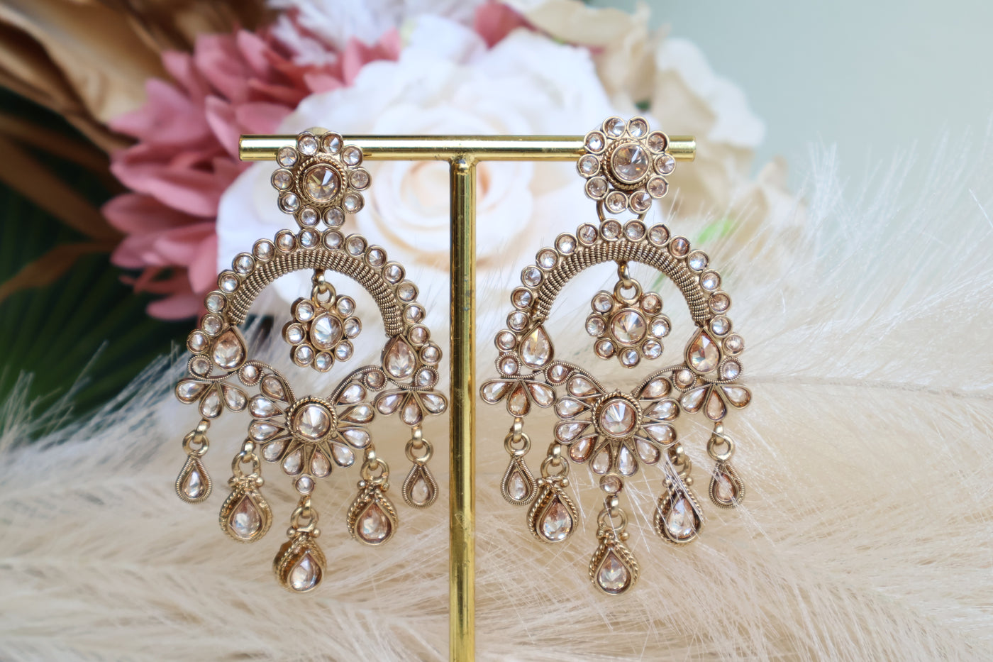 Maria Lightweight Long Earring with Tikka - Indian Secrets