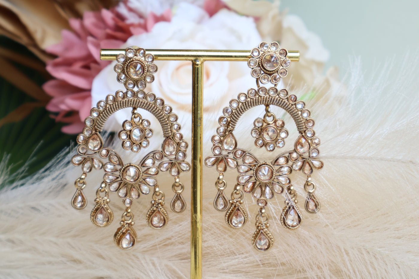 Maria Lightweight Long Earring with Tikka - Indian Secrets