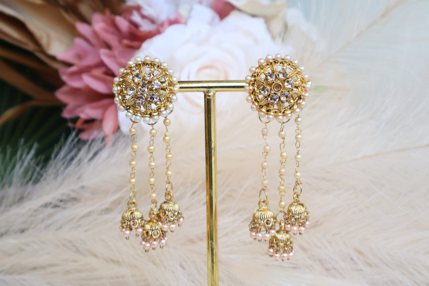 Gold Plated Lightweight Chandelier earring - Indian Secrets