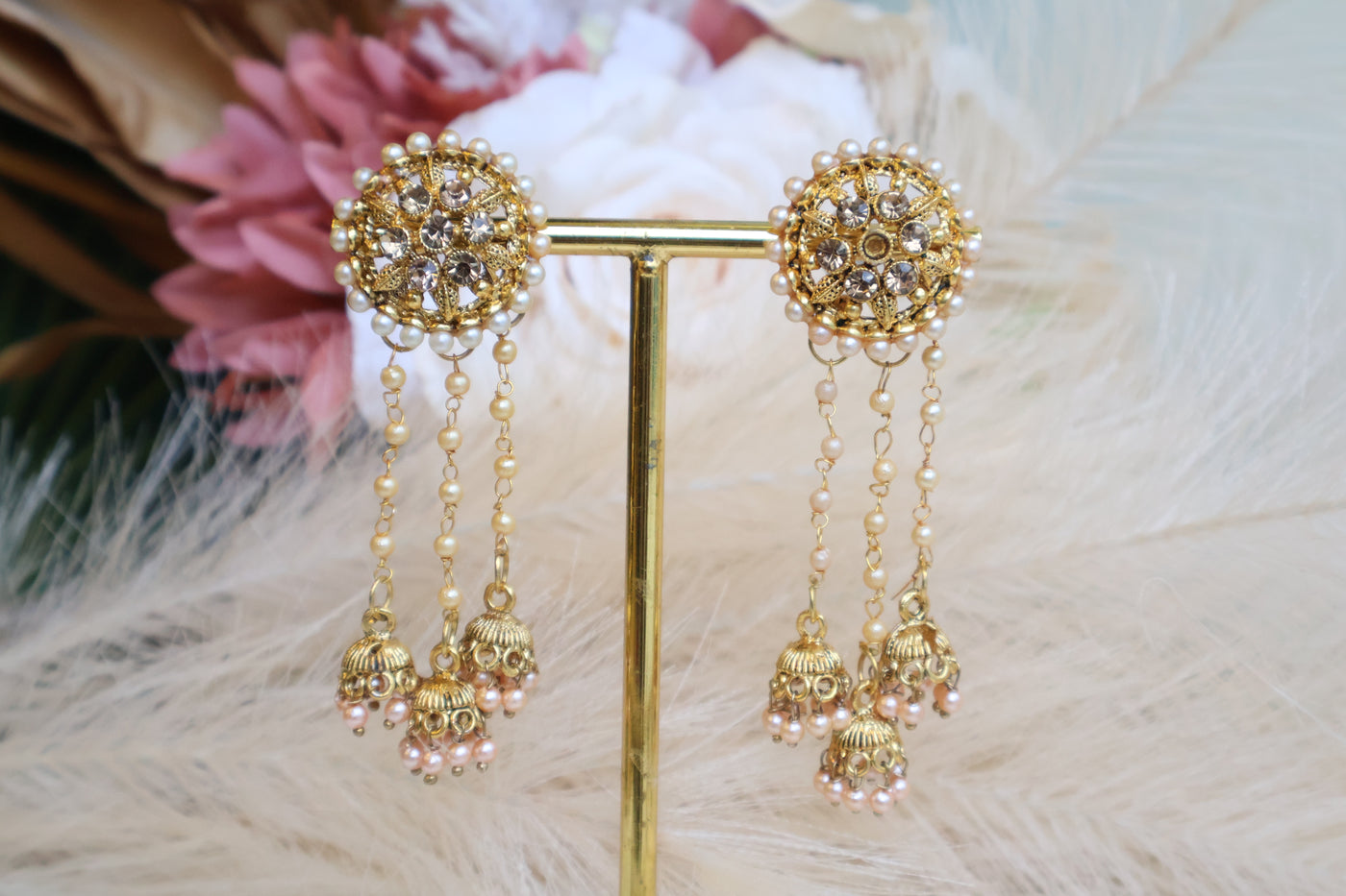 Gold Plated Lightweight Chandelier earring - Indian Secrets