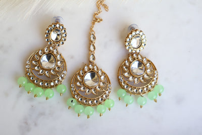 Kundan Chandbali Earring with Tikka - Indian Secrets