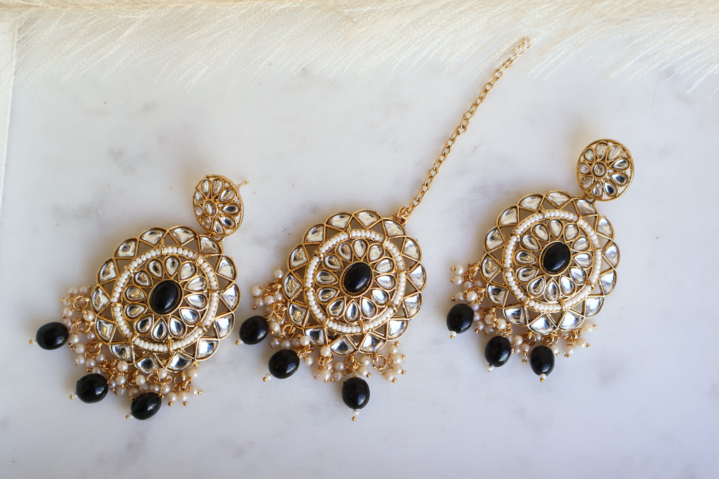 Alisha Kundan Earring with Tikka - Indian Secrets