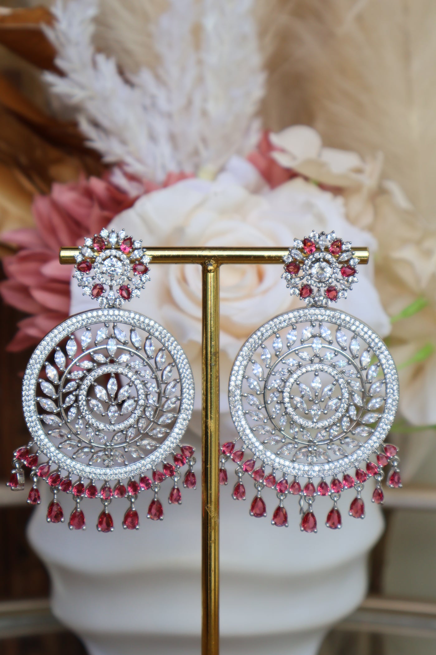 AD Round Shape Earring & Tikka set - Indian Secrets