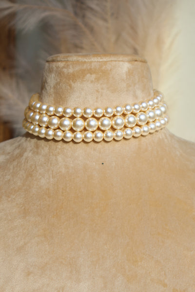 Three strand Pearl Choker Necklace - Indian Secrets