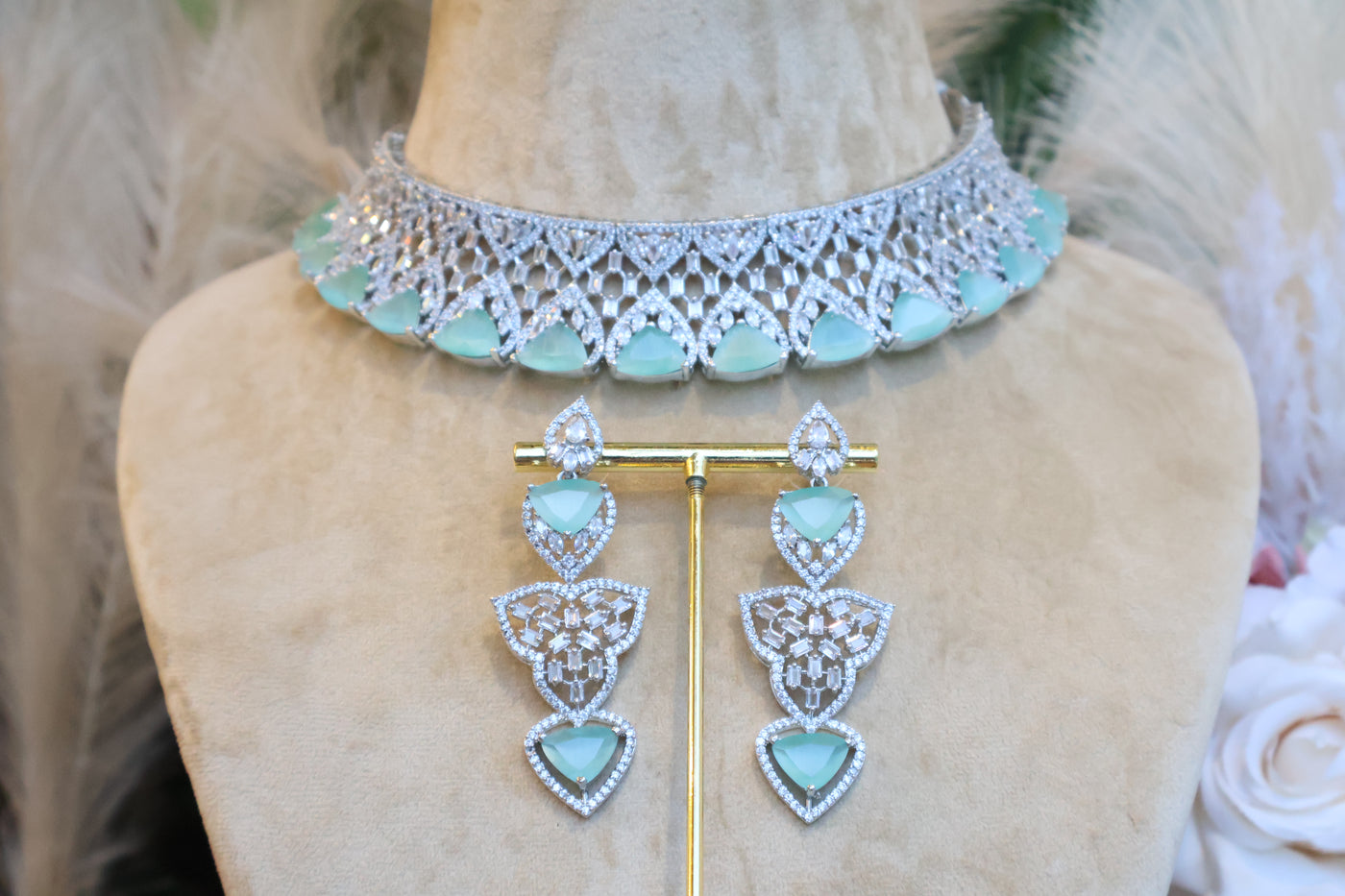 Gorgeous AD Necklace set - Indian Secrets