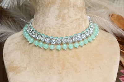 Bollywood Bridal Party- Mint Green Necklace - Indian Secrets