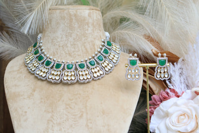 AD Necklace with Kundan Stones - Indian Secrets