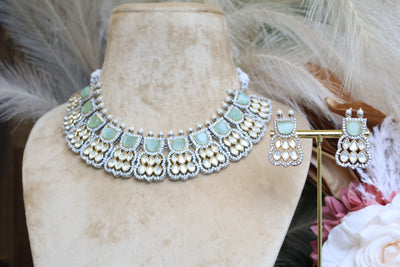 AD Necklace with Kundan Stones - Indian Secrets