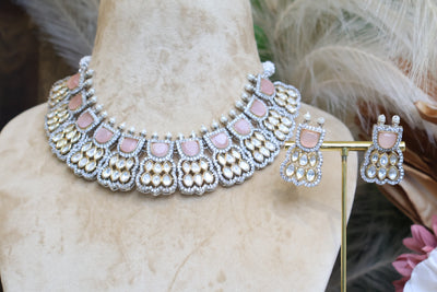 AD Necklace with Kundan Stones - Indian Secrets