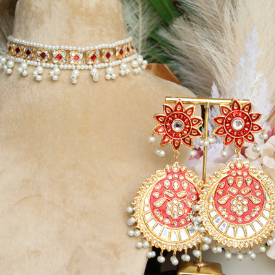 Kundan Choker Earring & Tikka - Indian Secrets