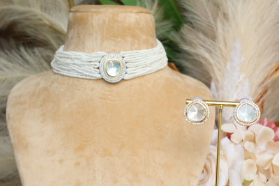 White-stone Beads Choker - Indian Secrets