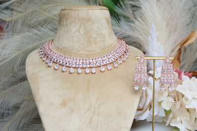 Muskan Rose Gold Necklace - Indian Secrets