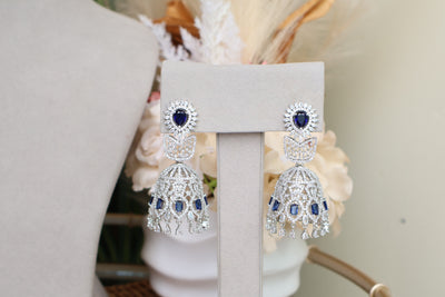 Dark Blue AD Jhumka - Indian Secrets