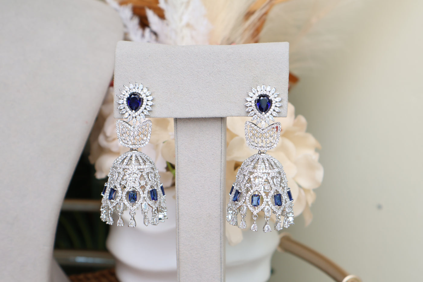 Dark Blue AD Jhumka - Indian Secrets