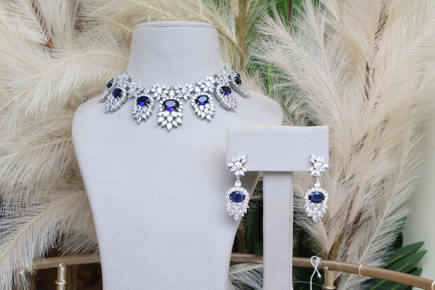 Trendy Blue AD Necklace - Indian Secrets