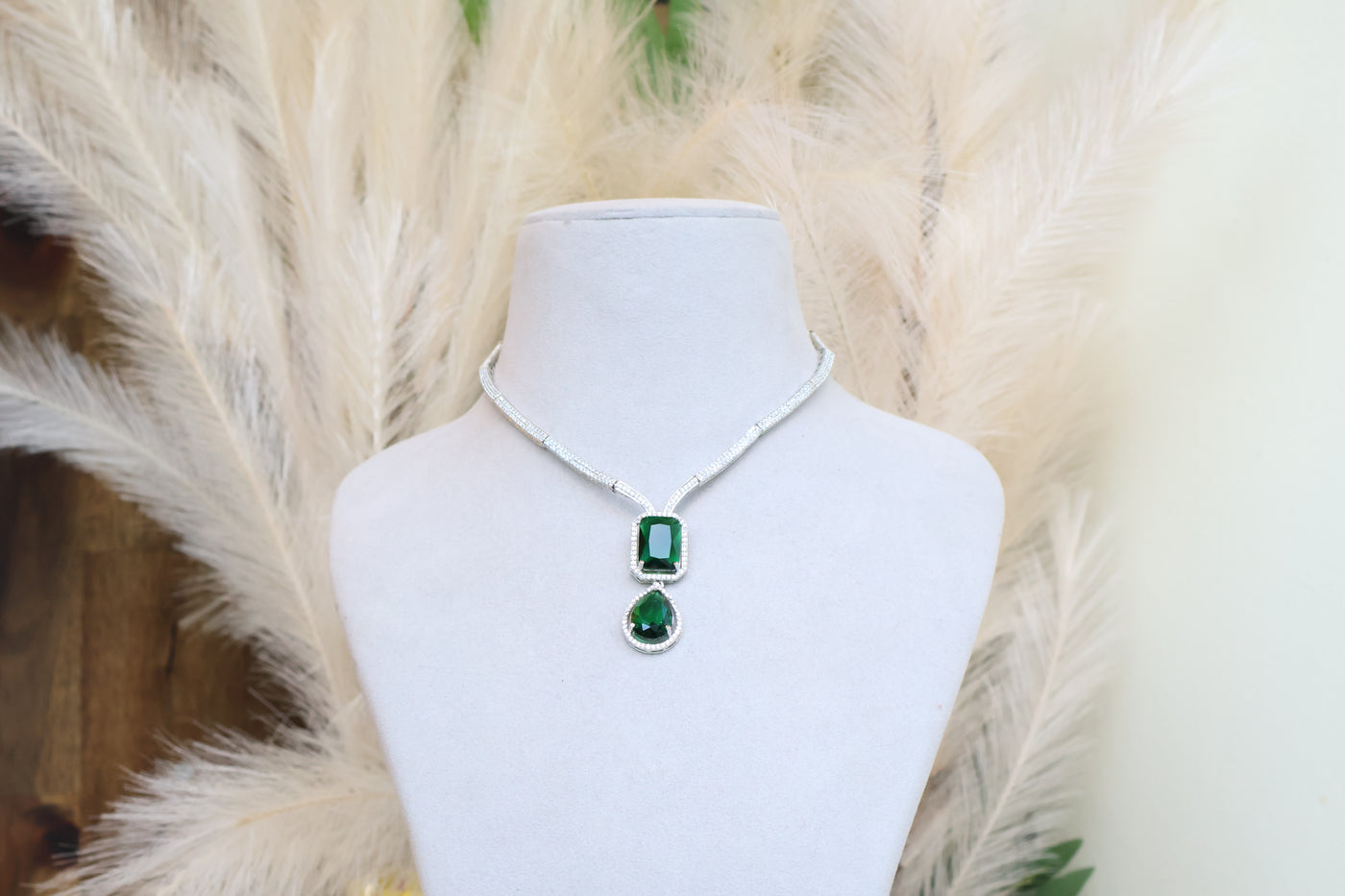 AD Necklace with CZ stone - Indian Secrets