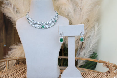 Sterling Silver Emerald Necklace - Indian Secrets