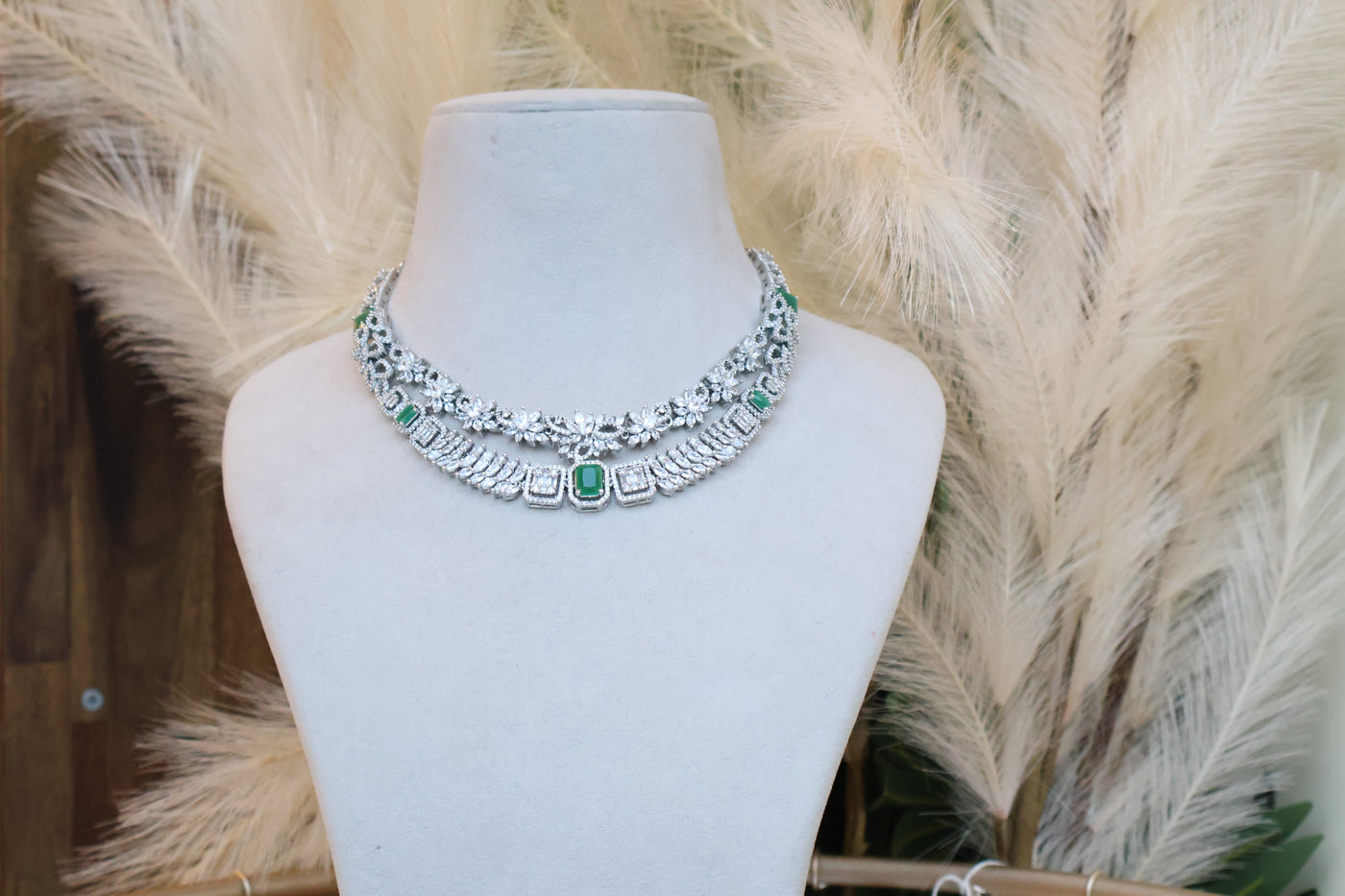 Sterling Silver Emerald Necklace - Indian Secrets