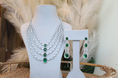 Multi-layered Emerald Necklace - Indian Secrets