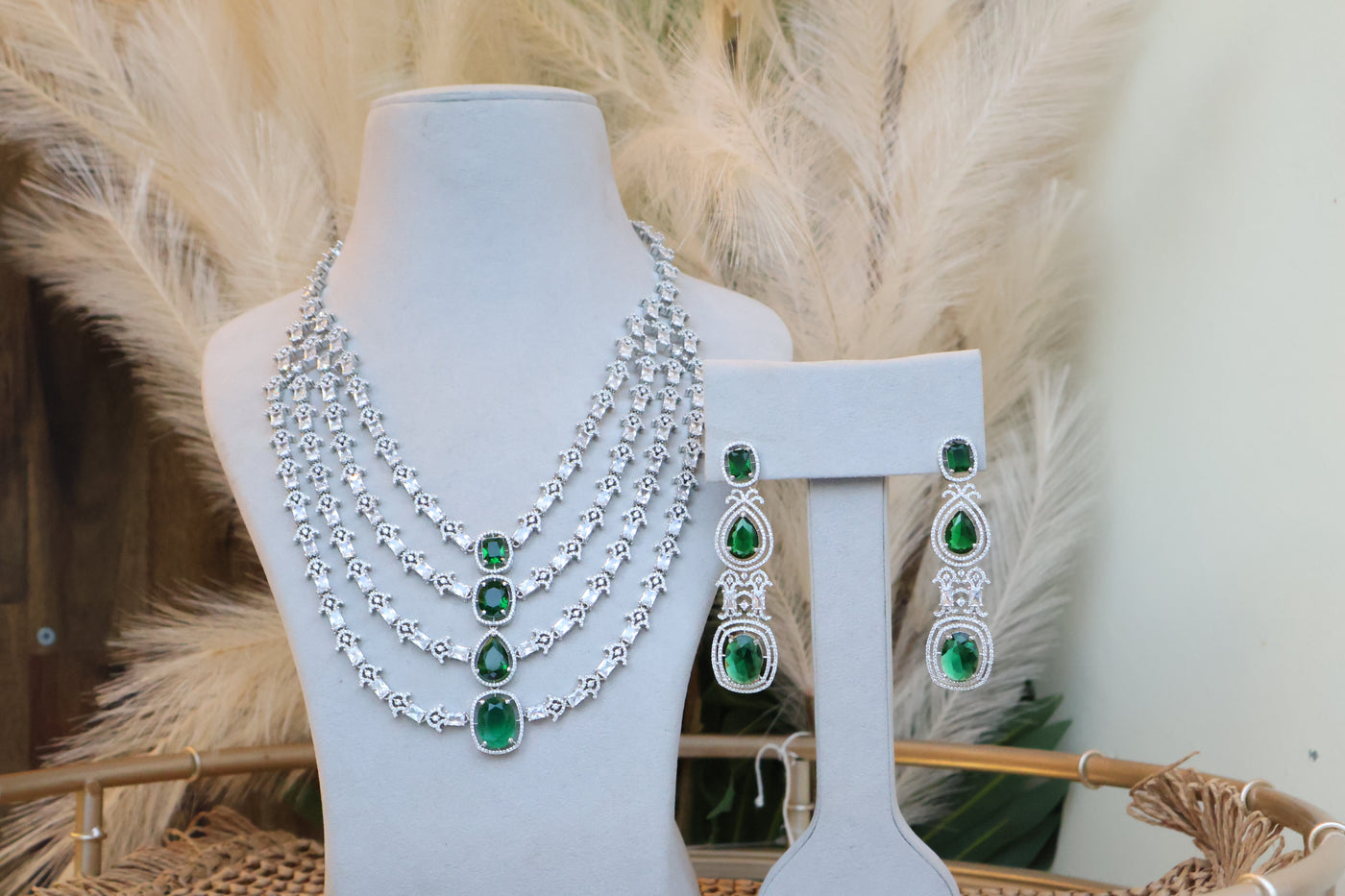 Multi-layered Emerald Necklace - Indian Secrets