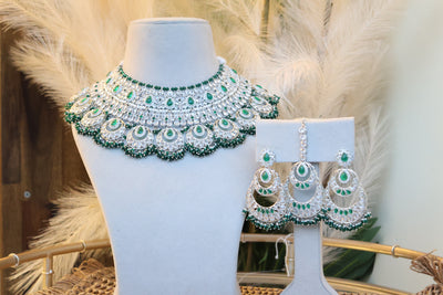 Bridal Style Green Choker - Indian Secrets