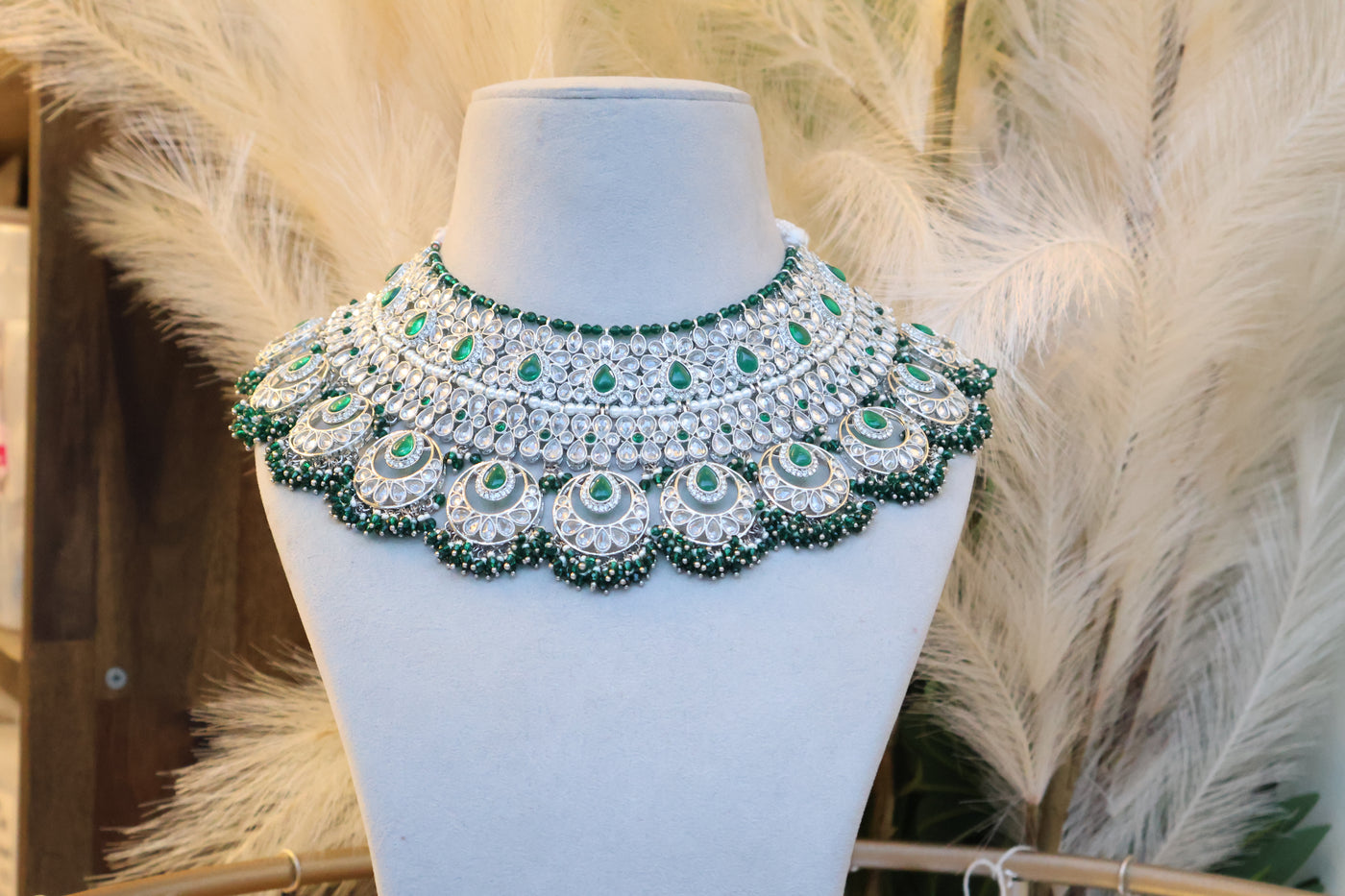 Bridal Style Green Choker - Indian Secrets