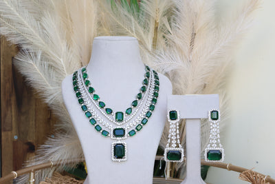 Myra Emerald AD Necklace - Indian Secrets