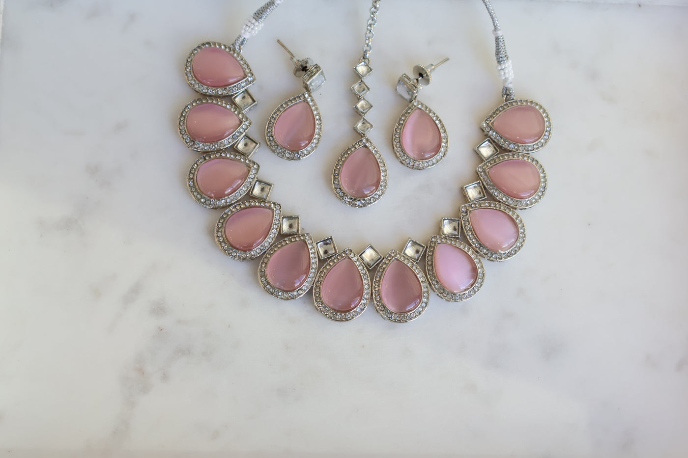 Maria Pink AD Necklace - Indian Secrets