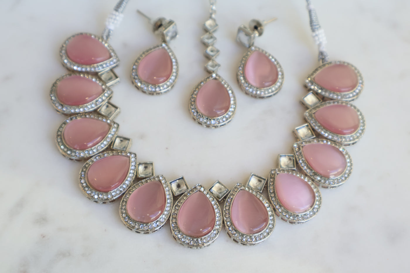 Maria Pink AD Necklace - Indian Secrets