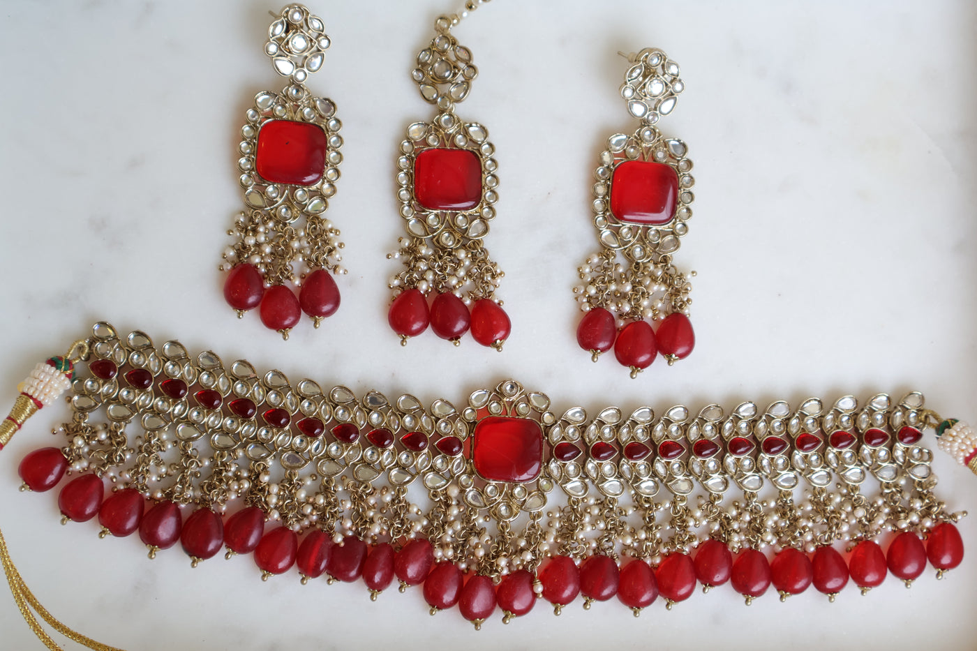 Tyaani Inspired Polki -Ruby Red - Indian Secrets