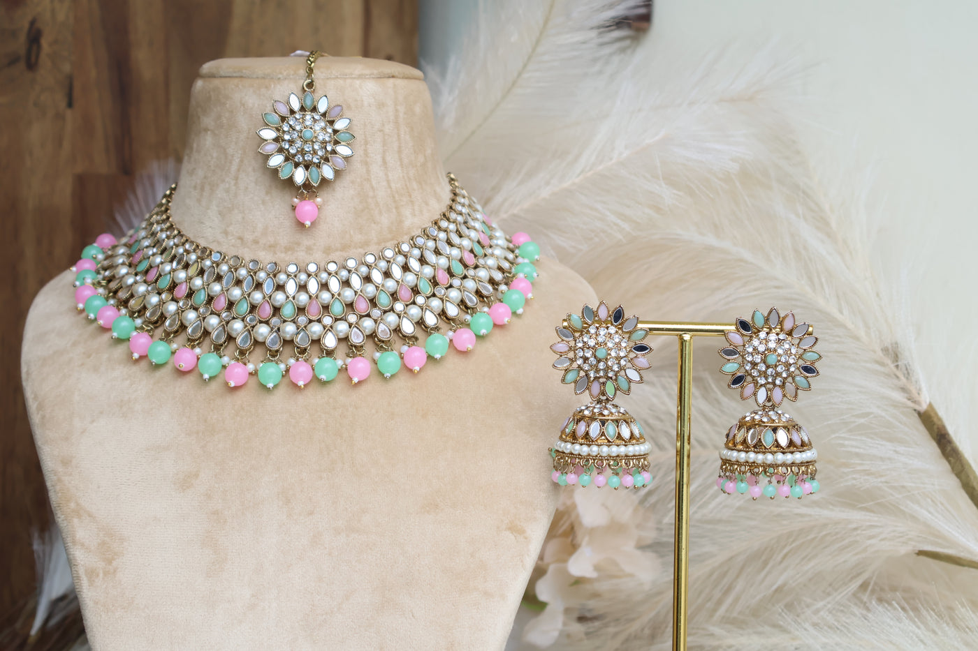 Rasika Necklace with Jhumka - Indian Secrets