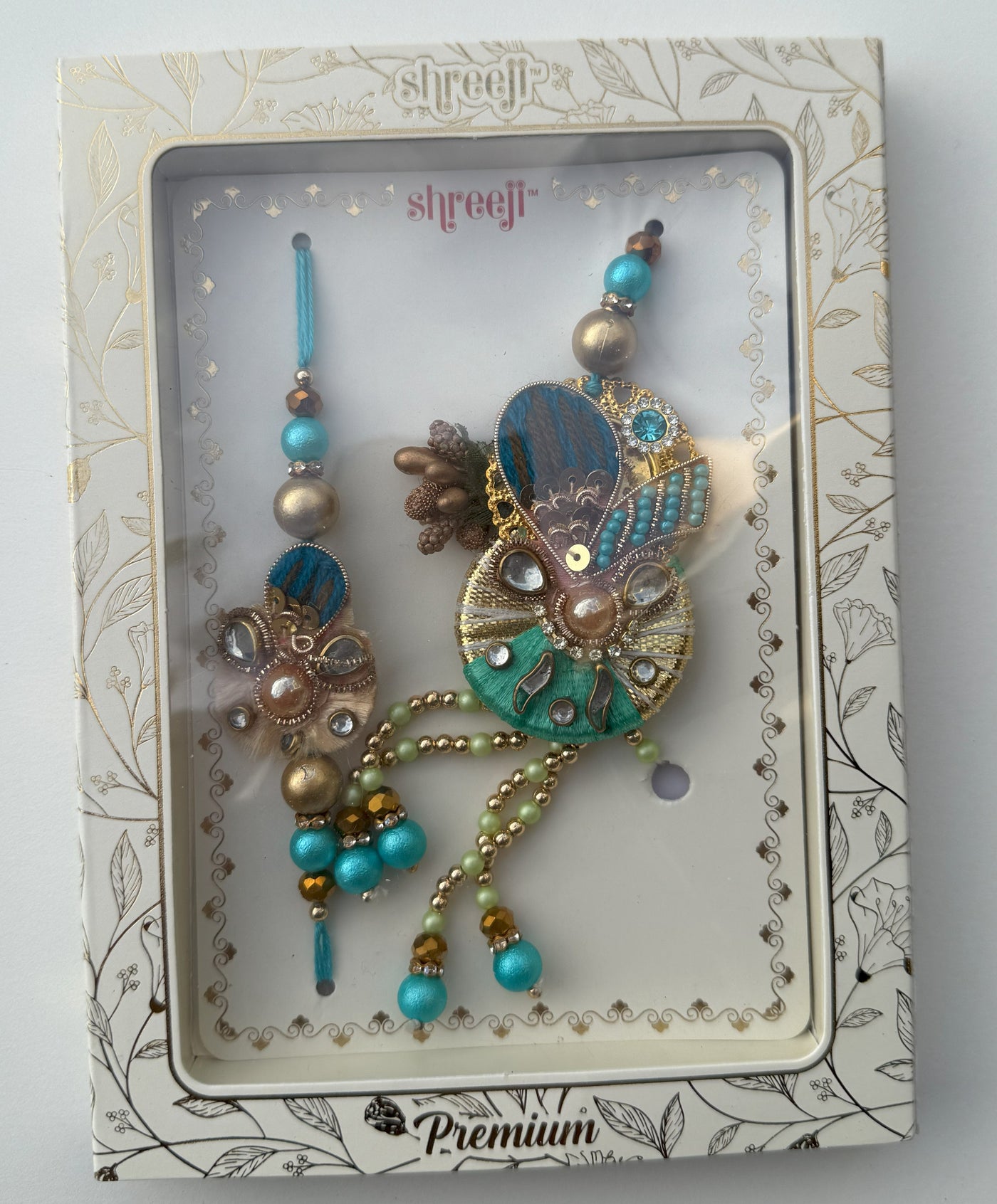Peacock Feather Bhai-Bhabhi Rakhi
