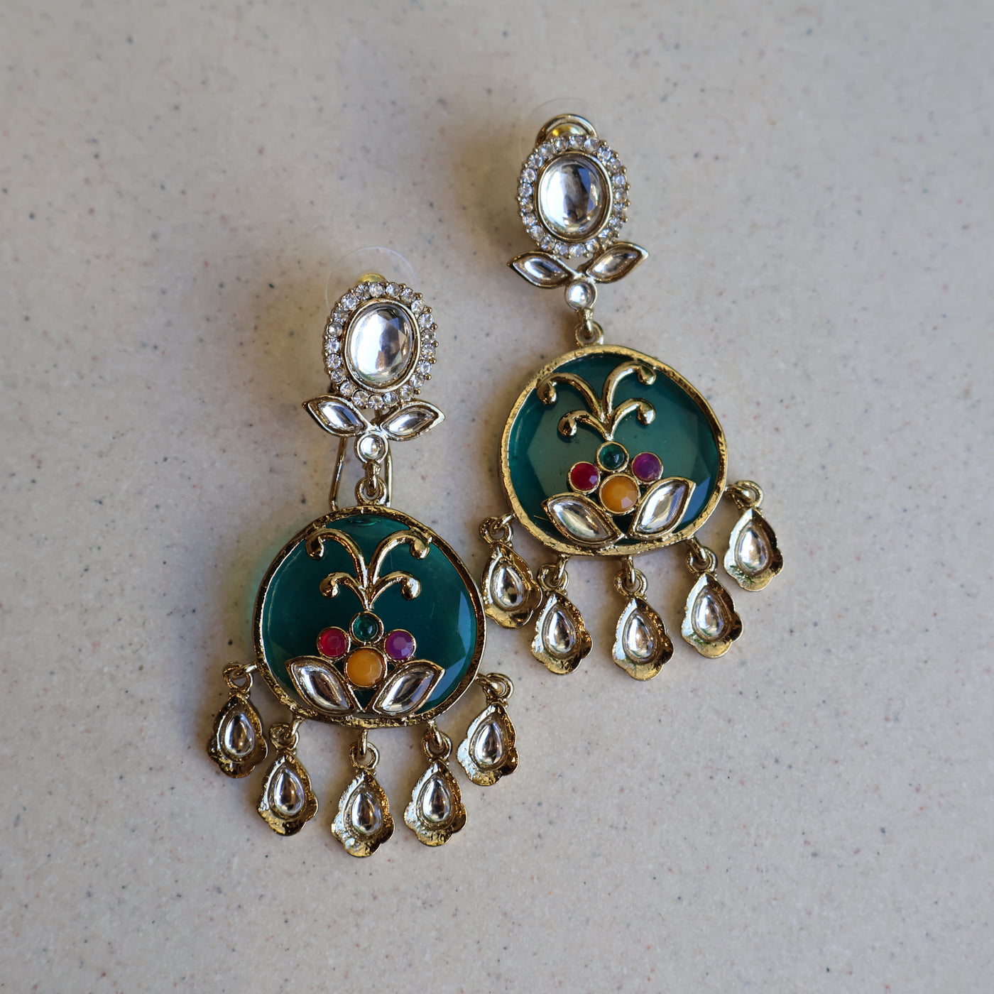 Pushpanjali Meena Drop Earring