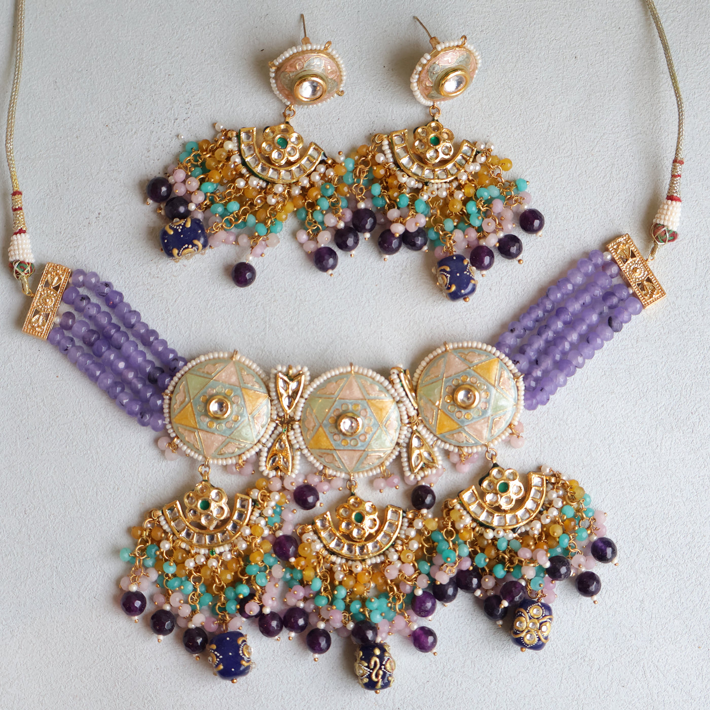 Amethyst Mayura Necklace Set
