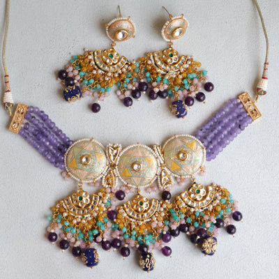 Amethyst Mayura Necklace Set