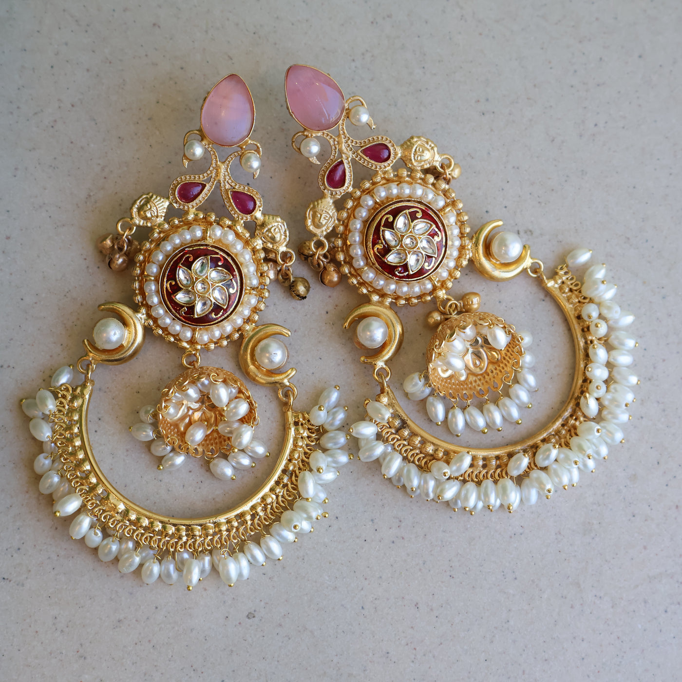 Kashmiri Royal Pearl Chandbali