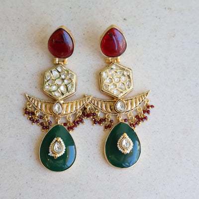 Riwaaz Kundan Drop Earrings