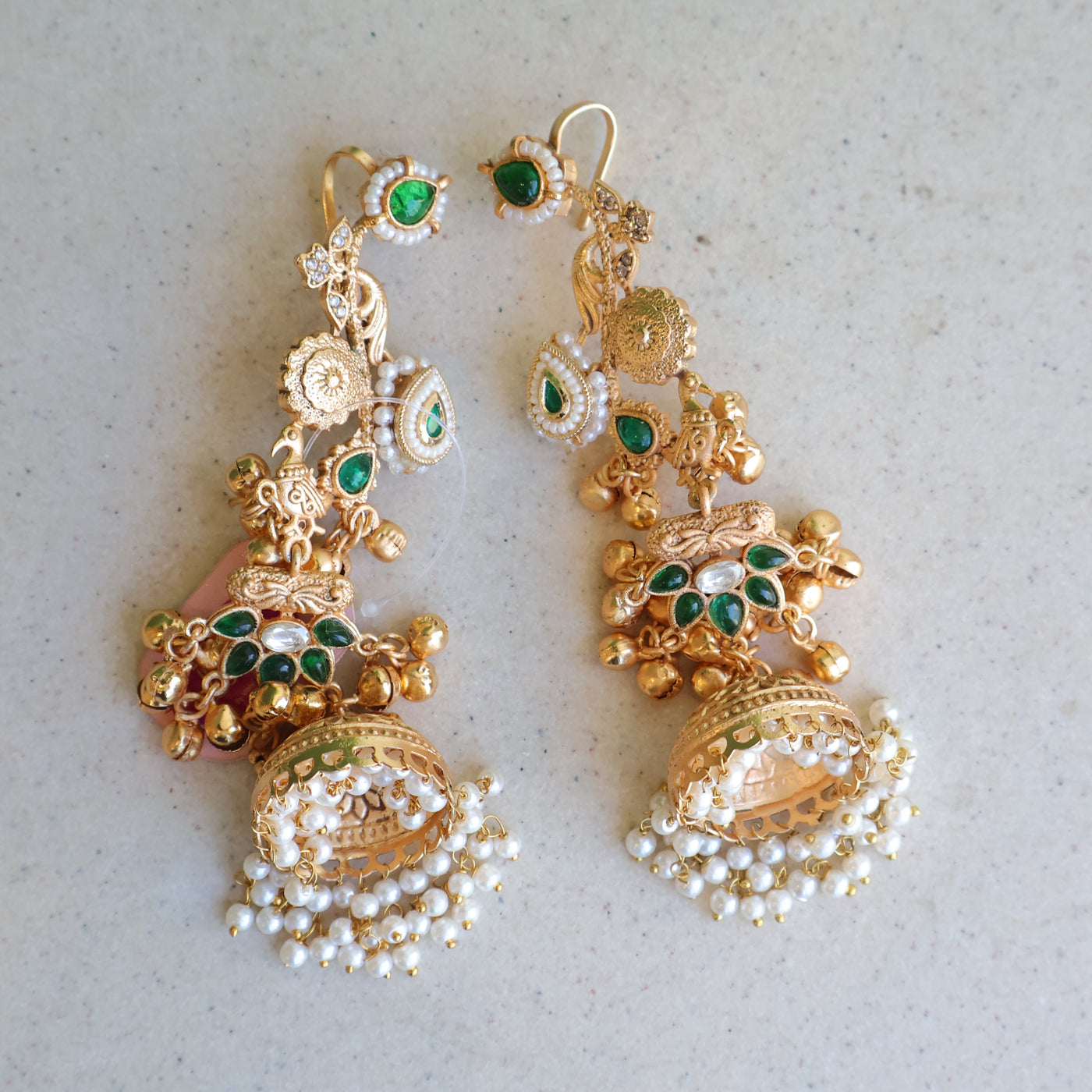 Kanak Mayura Pearl Jhumkas