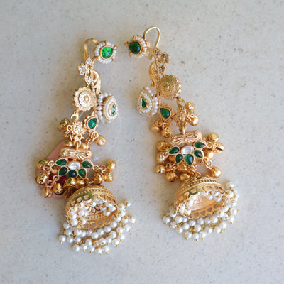 Kanak Mayura Pearl Jhumkas