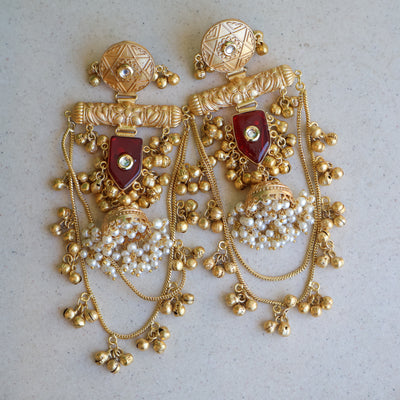 Rajsi Triple Tassel Jhumkas
