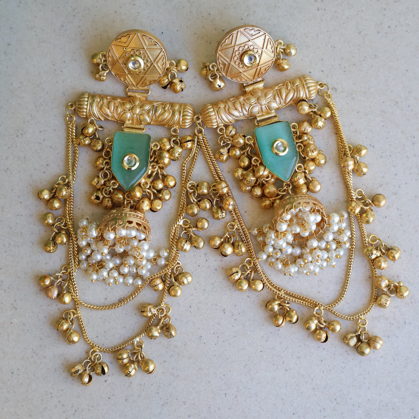 Rajsi Triple Tassel Jhumkas