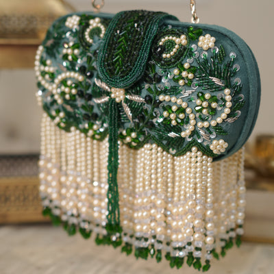 Emerald Pearl Tassel Bag