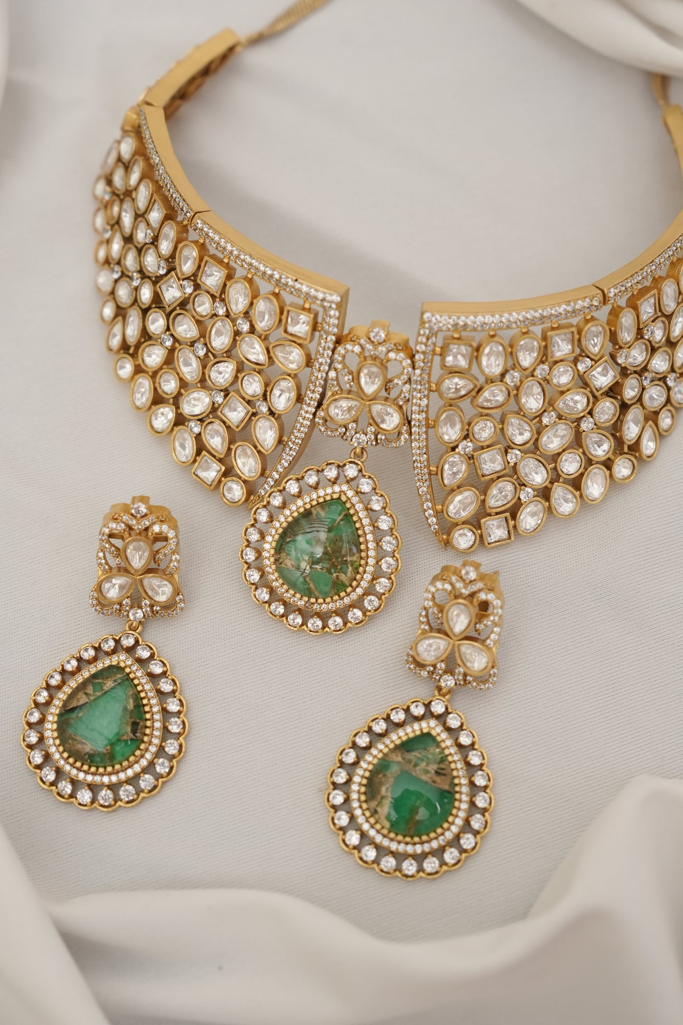 Zahra Polki Emerald Set