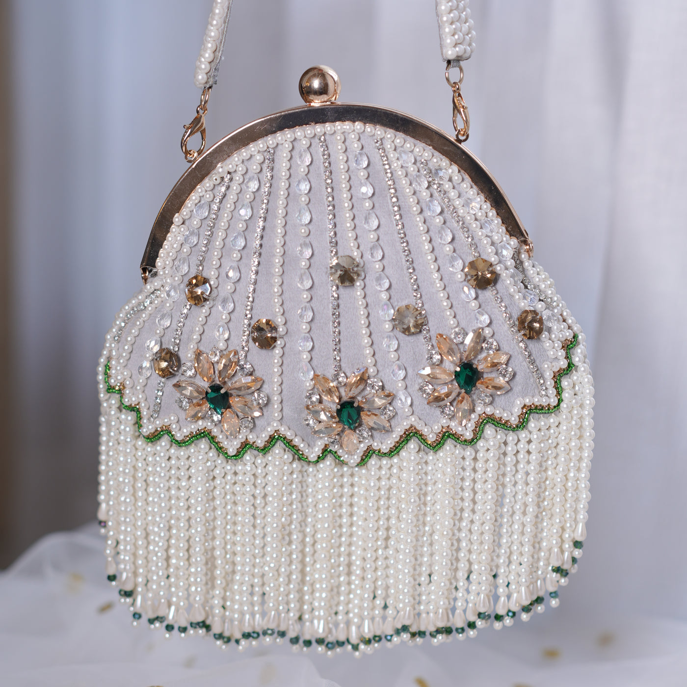 Silver Double Contrast Tassel Bag