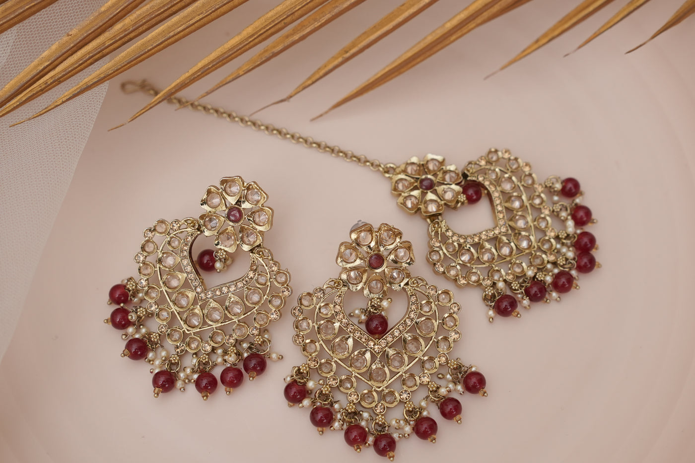 Riwaayat Polki Dome Earrings Set