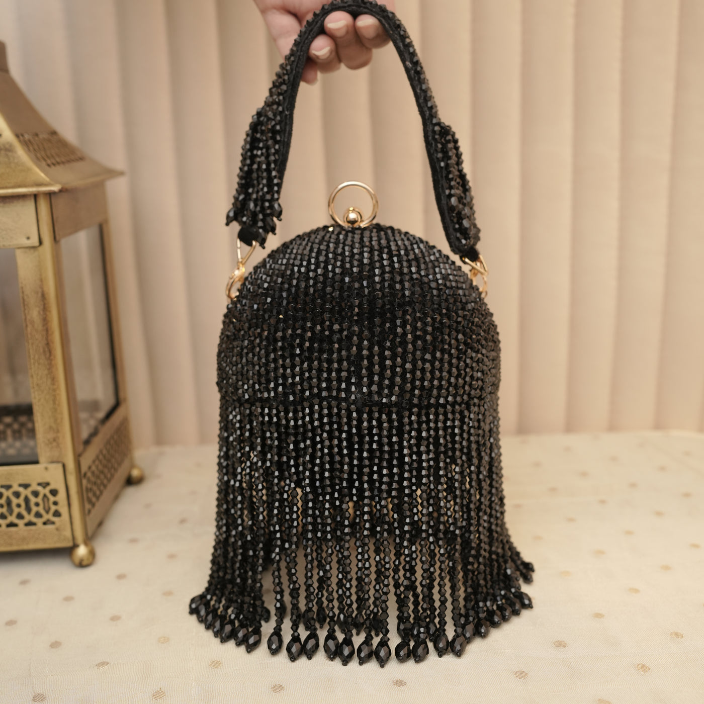 Midnight Fringe Dome Tassel Bag