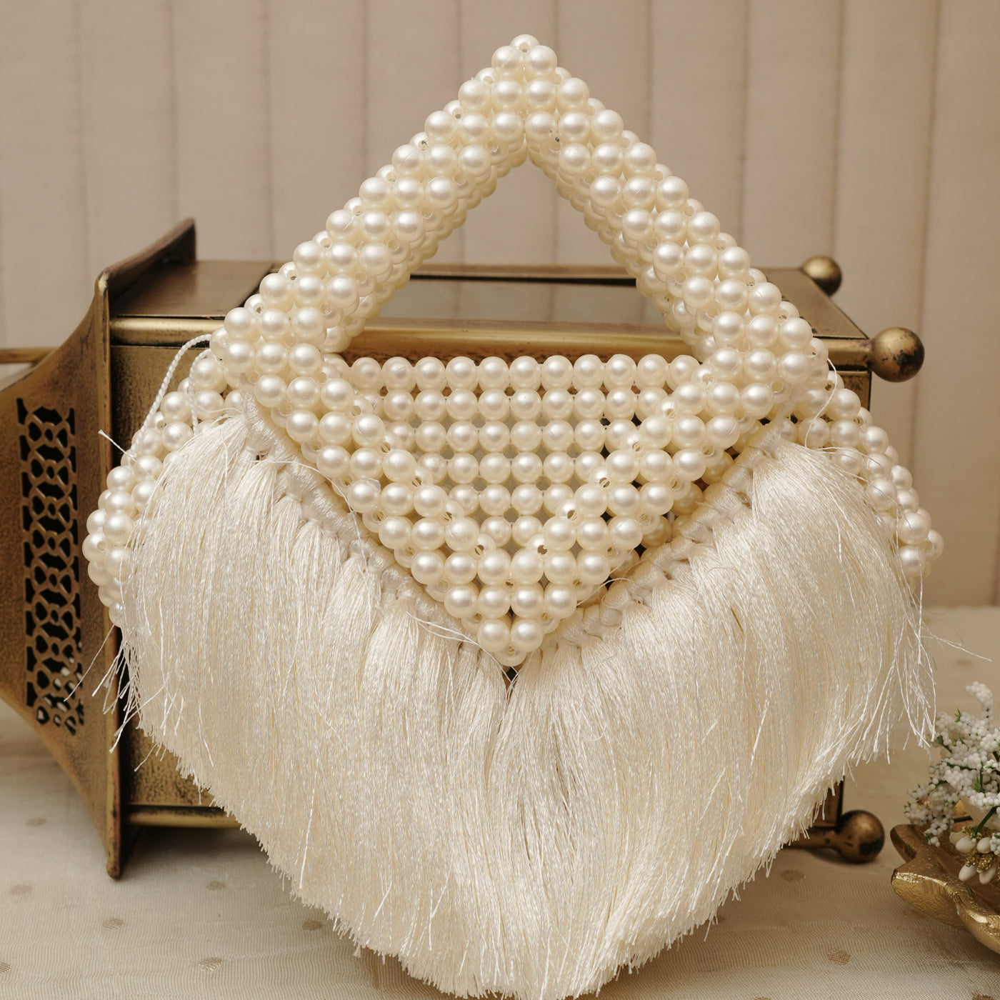 Pearl Fringe Mini Tassel Bag